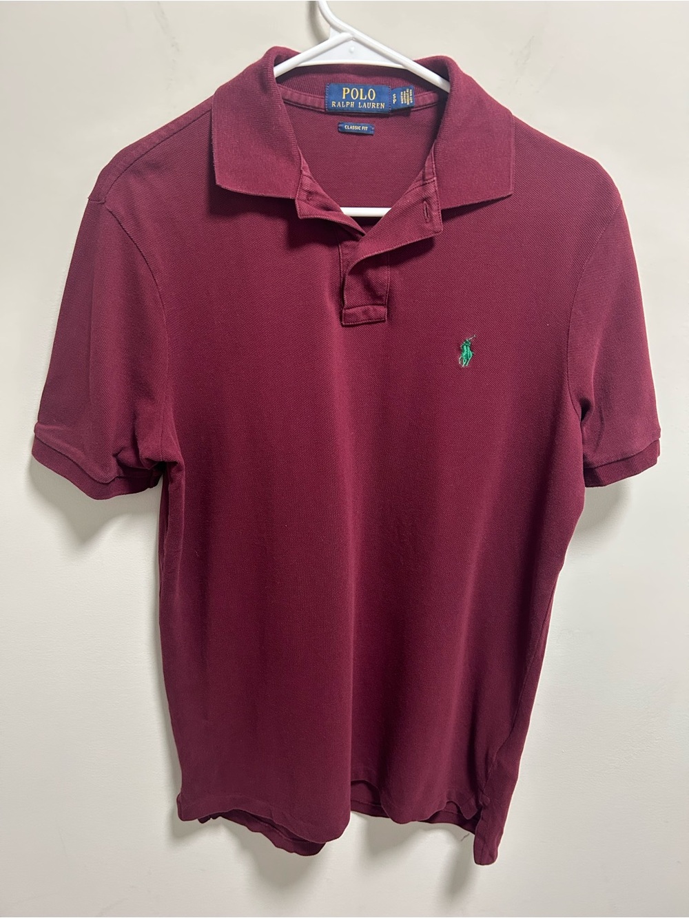 Polo by Ralph Lauren Men's Wine Red Polo with Green Pony